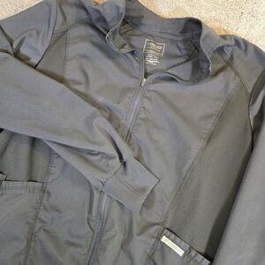 Cherokee Workwear Women's Scrub Jacket Heather Gray Size 3XL Dbl Pocket